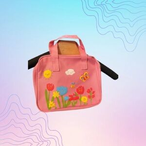 PINK Canvas Tote with Floral Design